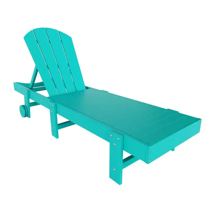WestinTrends Malibu 2 Piece Adirondack Poly Reclining Chaise Lounge With Wheels