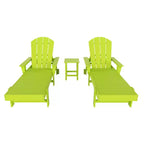 WestinTrends Malibu Sdraio reclinabile Adirondack a 3 pezzi con braccioli e ruote