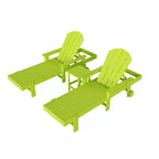 WestinTrends Malibu Sdraio reclinabile Adirondack a 3 pezzi con braccioli e ruote