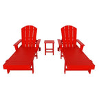 WestinTrends Malibu Sdraio reclinabile Adirondack a 3 pezzi con braccioli e ruote