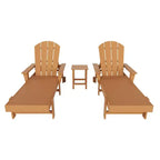 WestinTrends Malibu Sdraio reclinabile Adirondack a 3 pezzi con braccioli e ruote