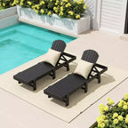 WestinTrends Dylan Classic Adirondack Poly Reclining Chaise Lounge (Set of 2pcs)