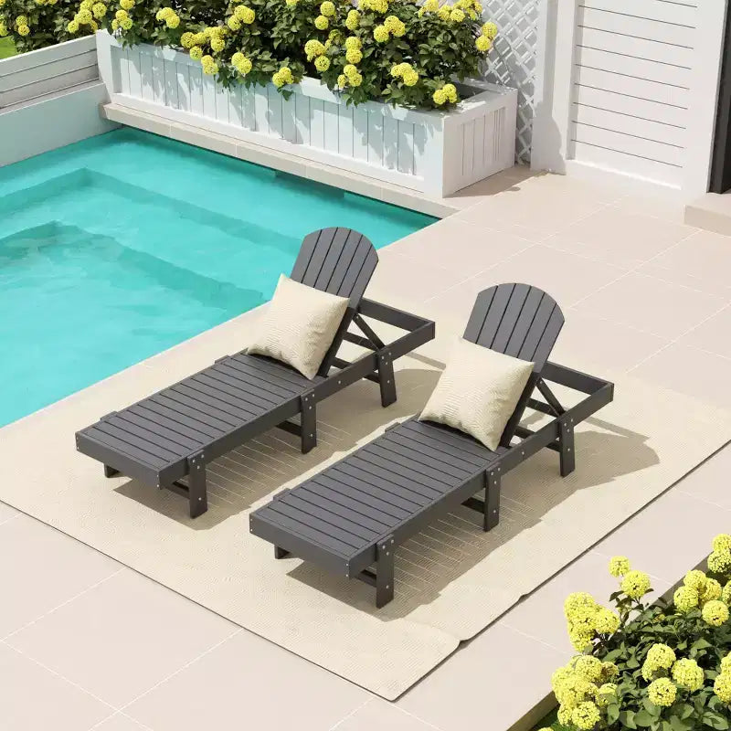 WestinTrends Dylan Classic Adirondack Poly Reclining Chaise Lounge (Set of 2pcs)