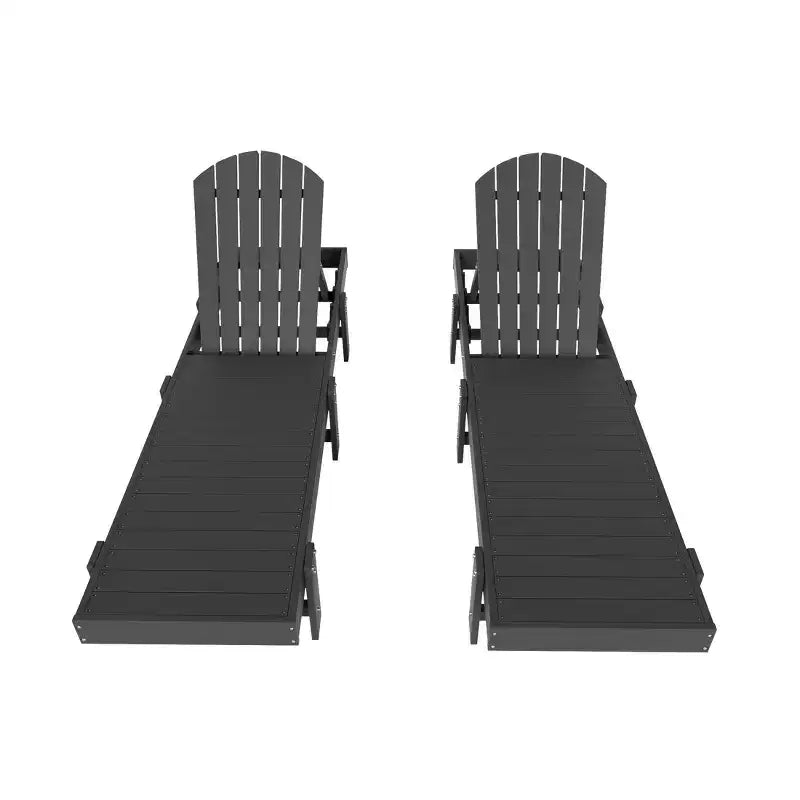 WestinTrends Dylan Classic Adirondack Poly Reclining Chaise Lounge (Set of 2pcs)