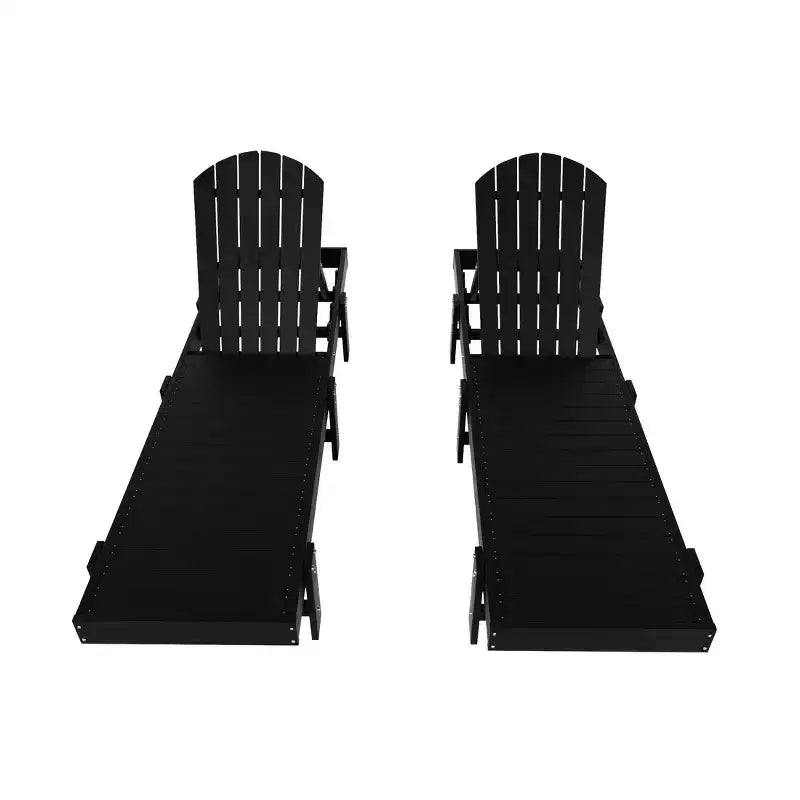 WestinTrends Dylan Classic Adirondack Poly Reclining Chaise Lounge (Set of 2pcs)
