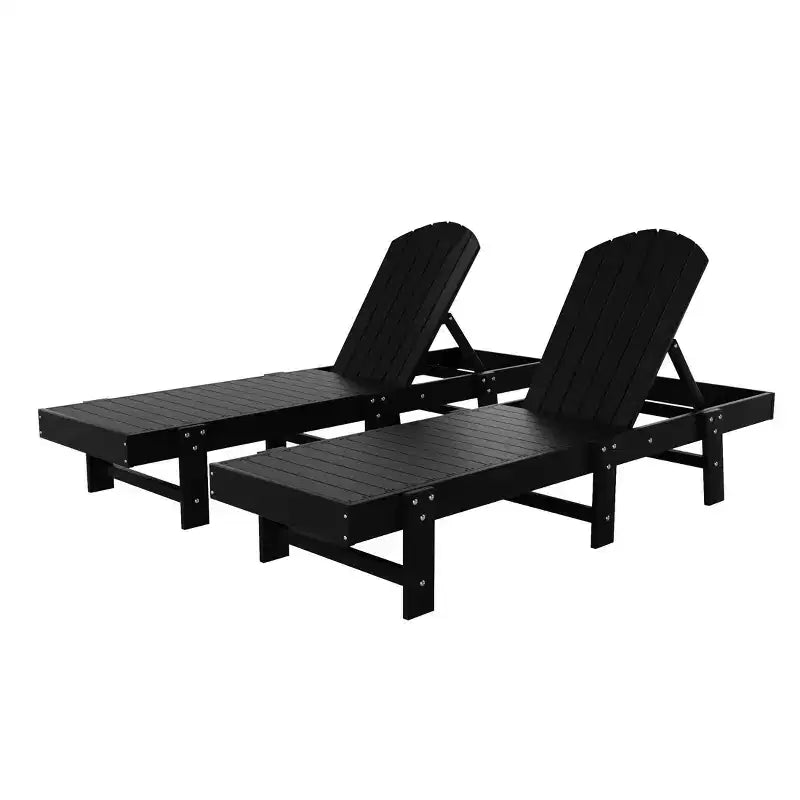 WestinTrends Dylan Classic Adirondack Poly Reclining Chaise Lounge (Set of 2pcs)