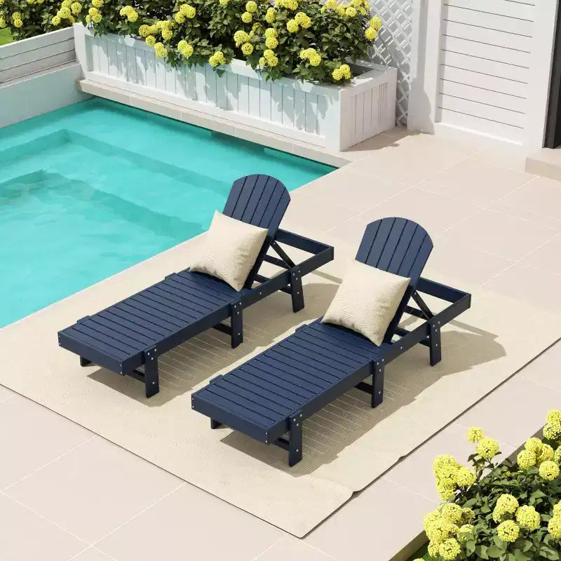 WestinTrends Dylan Classic Adirondack Poly Reclining Chaise Lounge (Set of 2pcs)