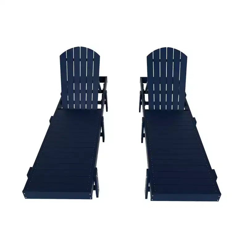 WestinTrends Dylan Classic Adirondack Poly Reclining Chaise Lounge (Set of 2pcs)