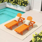 WestinTrends Dylan Classic Adirondack Poly Reclining Chaise Lounge (Set of 2pcs)