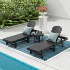 WestinTrends Dylan 3 Piece Adirondack Poly Reclining Chaise Lounge