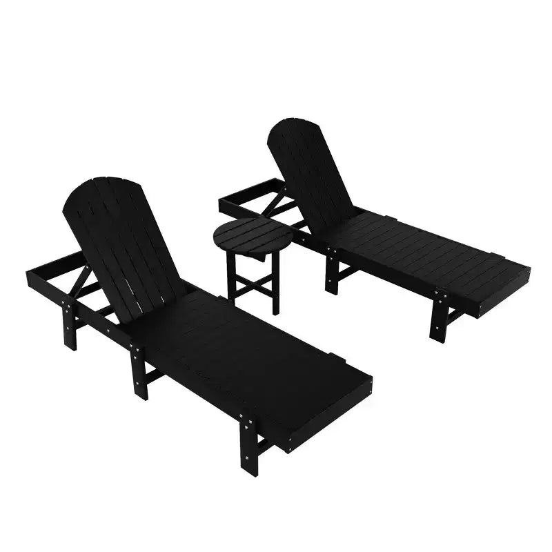 WestinTrends Dylan 3 Piece Adirondack Poly Reclining Chaise Lounge