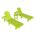 WestinTrends Dylan 3 Piece Adirondack Poly Reclining Chaise Lounge