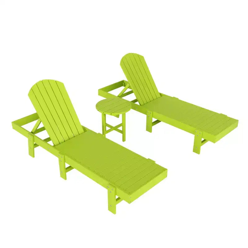 WestinTrends Dylan 3 Piece Adirondack Poly Reclining Chaise Lounge
