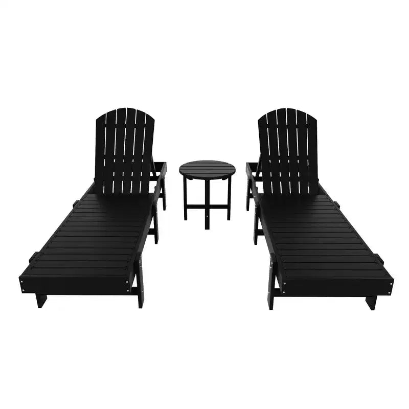 WestinTrends Dylan 3 Piece Adirondack Poly Reclining Chaise Lounge