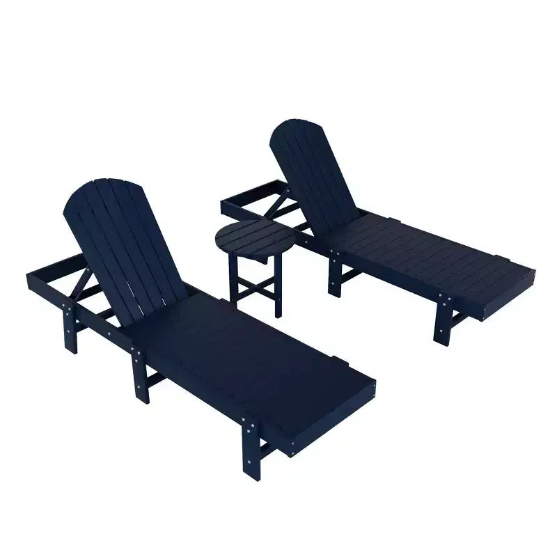 WestinTrends Dylan 3 Piece Adirondack Poly Reclining Chaise Lounge