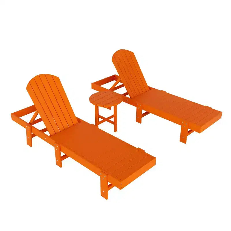 WestinTrends Dylan 3 Piece Adirondack Poly Reclining Chaise Lounge