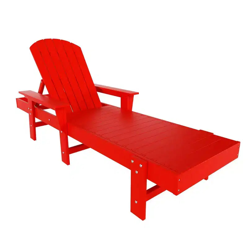 WestinTrends Dylan 3 Piece Adirondack Poly Reclining Chaise Lounge With Arms