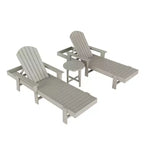 WestinTrends Dylan 3 Piece Adirondack Poly Reclining Chaise Lounge With Arms