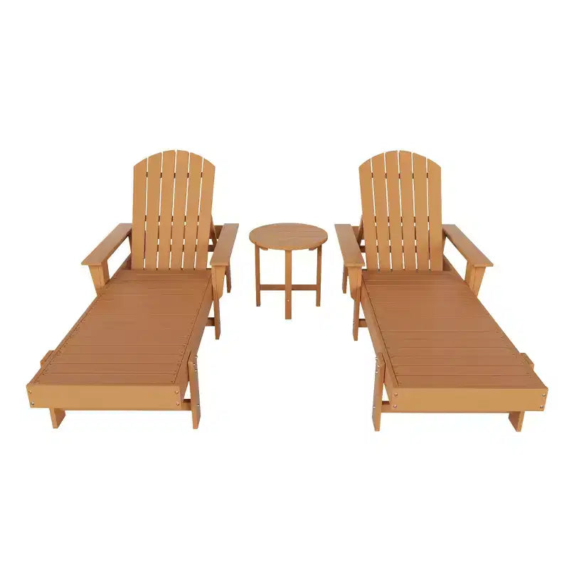 WestinTrends Dylan 3 Piece Adirondack Poly Reclining Chaise Lounge With Arms