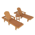 WestinTrends Dylan 3 Piece Adirondack Poly Reclining Chaise Lounge With Arms