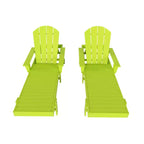 WestinTrends Dylan 2 Piece Adirondack Poly Reclining Chaise Lounge With Arms