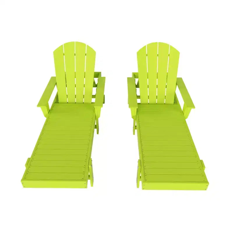 WestinTrends Dylan 2 Piece Adirondack Poly Reclining Chaise Lounge With Arms