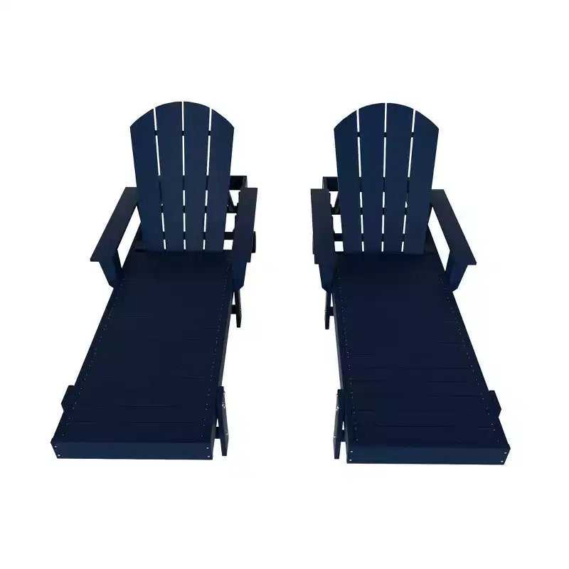 WestinTrends Dylan 2 Piece Adirondack Poly Reclining Chaise Lounge With Arms