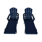 WestinTrends Dylan 2 Piece Adirondack Poly Reclining Chaise Lounge With Arms