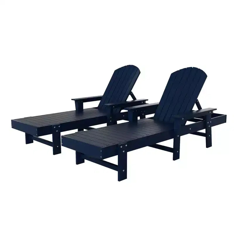 WestinTrends Dylan 2 Piece Adirondack Poly Reclining Chaise Lounge With Arms