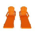 WestinTrends Dylan 2 Piece Adirondack Poly Reclining Chaise Lounge With Arms