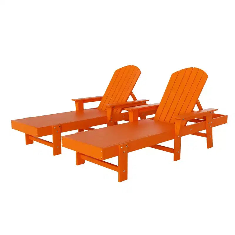 WestinTrends Dylan 2 Piece Adirondack Poly Reclining Chaise Lounge With Arms