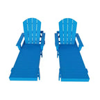 WestinTrends Dylan 2 Piece Adirondack Poly Reclining Chaise Lounge With Arms