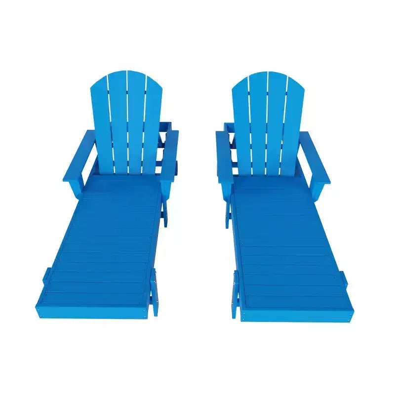WestinTrends Dylan 2 Piece Adirondack Poly Reclining Chaise Lounge With Arms