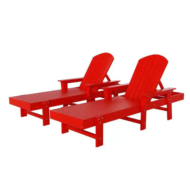 WestinTrends Dylan 2 Piece Adirondack Poly Reclining Chaise Lounge With Arms