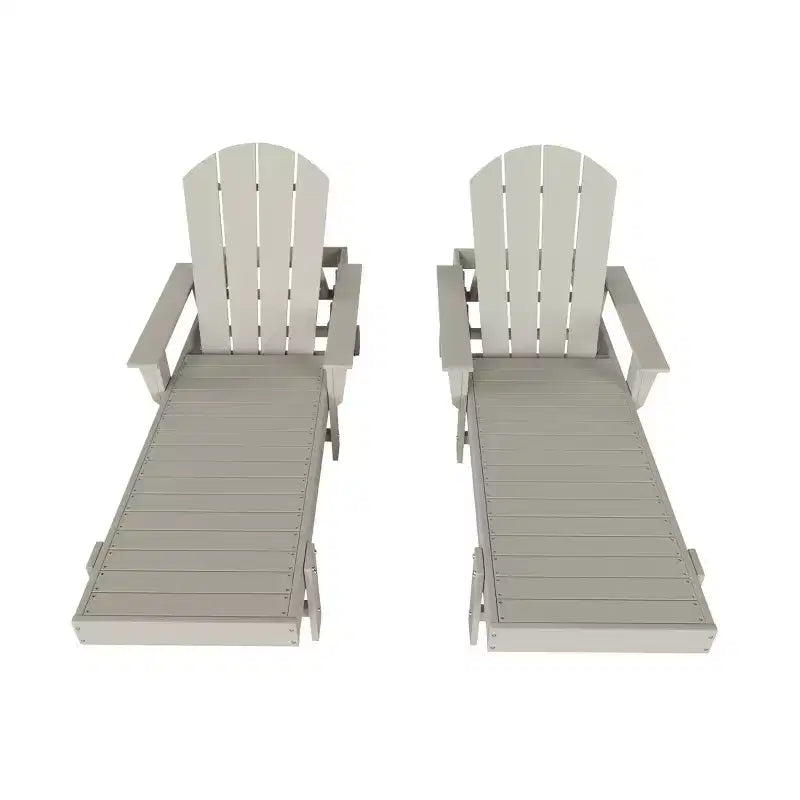 WestinTrends Dylan 2 Piece Adirondack Poly Reclining Chaise Lounge With Arms