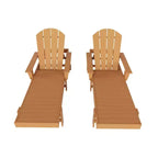 WestinTrends Dylan 2 Piece Adirondack Poly Reclining Chaise Lounge With Arms