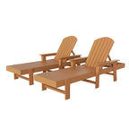 WestinTrends Dylan 2 Piece Adirondack Poly Reclining Chaise Lounge With Arms