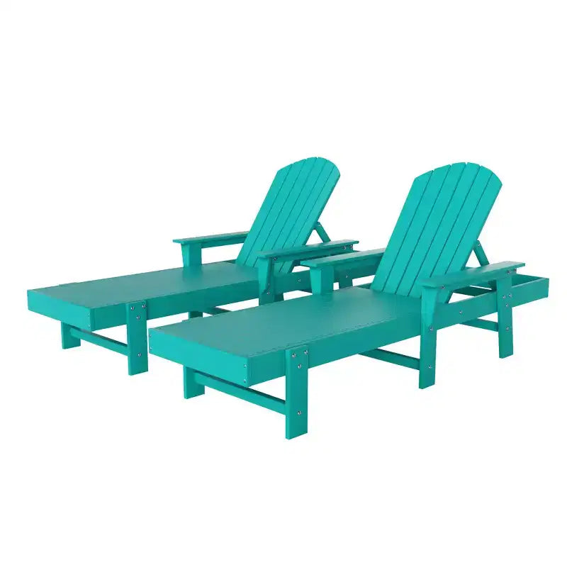 WestinTrends Dylan 2 Piece Adirondack Poly Reclining Chaise Lounge With Arms