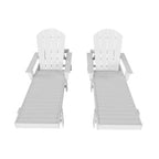 WestinTrends Dylan 2 Piece Adirondack Poly Reclining Chaise Lounge With Arms