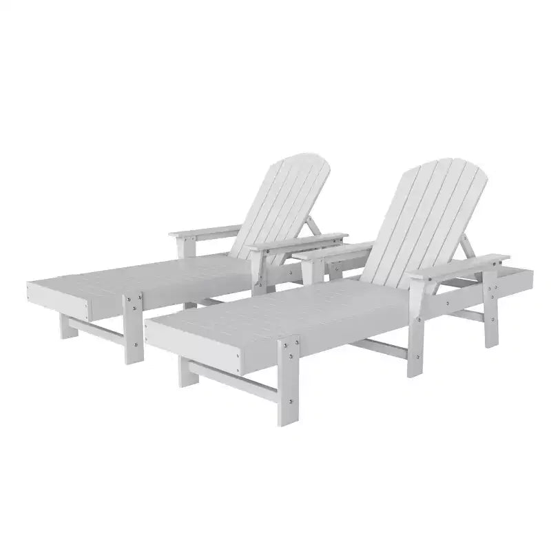 WestinTrends Dylan 2 Piece Adirondack Poly Reclining Chaise Lounge With Arms