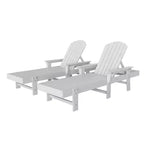 WestinTrends Dylan 2 Piece Adirondack Poly Reclining Chaise Lounge With Arms
