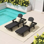 WestinTrends Dylan 2 Piece Adirondack Poly Reclining Chaise Lounge With Arms