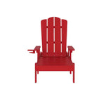 Flash Furniture Sonora Commercial Grade Adjustable Adirondack Lounger with Cupholder, All-Weather Indoor/Outdoor Recycled HDPE Lounge Chair