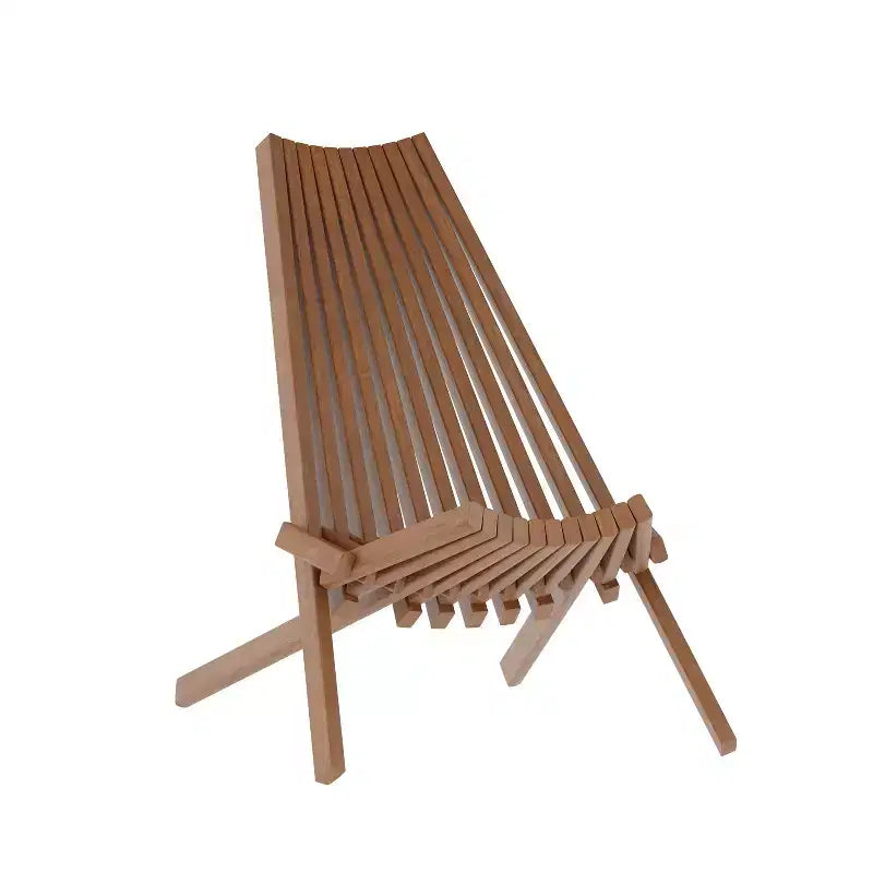 Flash Furniture Delia Sedia Pieghevole Commerciale da Interno/Esterno in Legno di Acacia, Sedia a Sdraio Bassa per Patio, Portico, Giardino