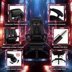 Sedia da E-Sport regolabile stile racing Costway con poggiatesta imbottito, supporto lombare blu/nero/grigio/rosso