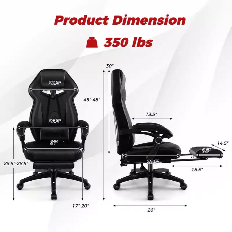 Sedia da E-Sport regolabile stile racing Costway con poggiatesta imbottito, supporto lombare blu/nero/grigio/rosso