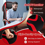 Sedia da E-Sport regolabile stile racing Costway con poggiatesta imbottito, supporto lombare blu/nero/grigio/rosso