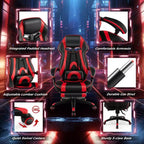 Sedia da E-Sport regolabile stile racing Costway con poggiatesta imbottito, supporto lombare blu/nero/grigio/rosso