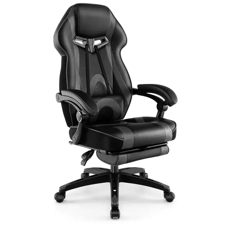 Sedia da E-Sport regolabile stile racing Costway con poggiatesta imbottito, supporto lombare blu/nero/grigio/rosso