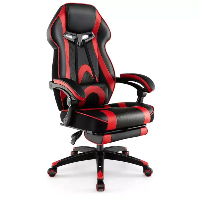 Sedia da E-Sport regolabile stile racing Costway con poggiatesta imbottito, supporto lombare blu/nero/grigio/rosso